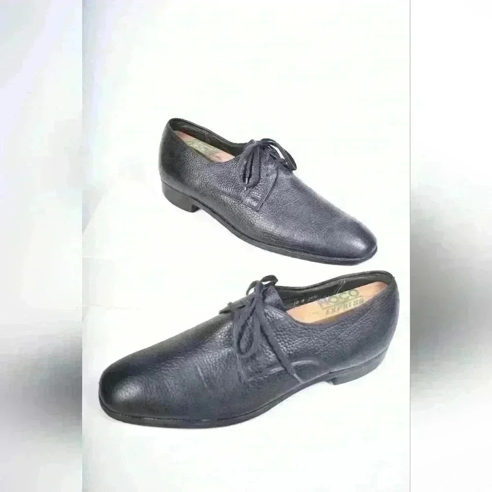 70s CHURCH'S Black Pebbled Ranch Oxhide Leather  Oxford Shoes 10E (11US) England